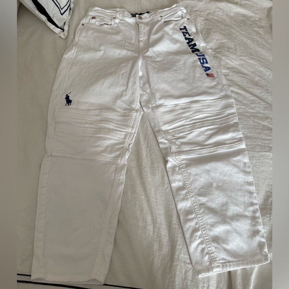 Ralph Lauren White USA Olympic Patch Jean - Picture 2 of 16